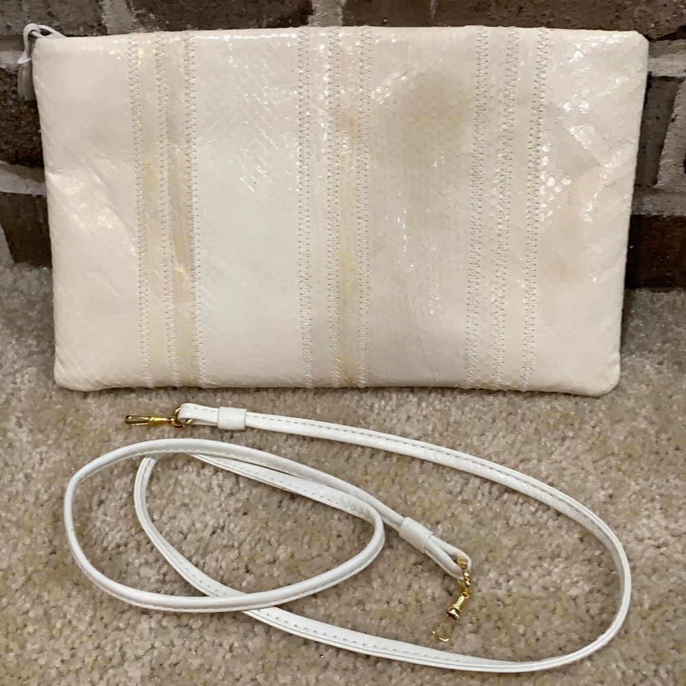 Vintage Clemente Cream Colored Snake Skin Purse
